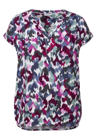 CECIL - Gemusterte Bluse weiß - Gr. - XS