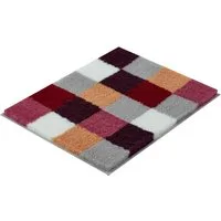 Kleine Wolke Badematte Caro, Badvorleger, Badezimmer Teppich, Höhe 25 mm, rutschhemmend beschichtet, fußbodenheizungsgeeignet, Kunstfaser, rechteckig, Badteppich, modernes Karo-Muster, Pastell-Farben, waschbar