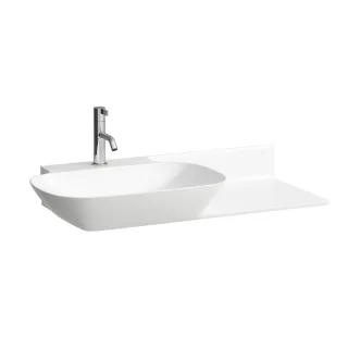 LAUFEN Waschtisch Ino 450x900x145, 1 Hahnloch, ohne Überlauf, Ablage rechts, weiss matt H8133027571111