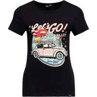 QueenKerosin Print-Shirt Sun Valley (1-tlg) mit Vintage-Car-Print