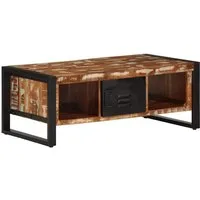 vidaXL Couchtisch Couchtisch Mehrfarbig 90x50x36 cm Altholz Massiv (1-St)