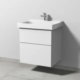 Sanipa 3way Waschtischunterbau zu Geberit Xeno2 Waschtisch mit 2 Auszügen, Weiß-Soft SM66043