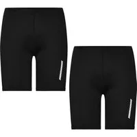 James & Nicholson Laufhose Doppelpack kurze Damen Laufhose Short Tights JN312 (Doppelpack, 2er-Pack) Atmungsaktiv und feuchtigkeitsregulierend