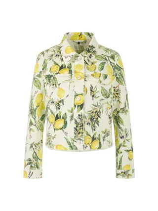 Marc Cain Additions - Jeansjacke mit Zitronen-Print white - Gr. - 40