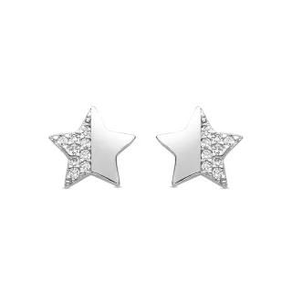 Luxenter Rhodium plattierte Brillant Zirkonia Ohrringe - Shial