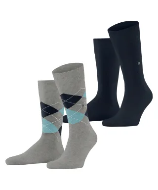 Burlington - Burlington Everyday Argyle Mix 2-Pack Herren melange grey - Gr. - 43