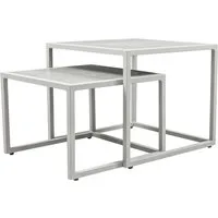 bene living Beistelltisch Dalias 50 x 50 cm - Aluminium (2-St., 2er Set), ineinanderschiebbar, wetterfest und flexibel kombinierbar