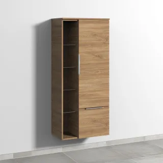 Sanipa 3way Stauraumschrank mit 1 Tür, 1 Auszug und offenen Fächern, Eiche-Kansas UM18359
