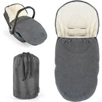 Zamboo Fußsack Grau, 2in1 Fleece Baby Winter Fußsack für Babyschale, Kinderwagen & Buggy