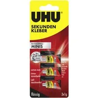 UHU Bastelkleber UHU Sekundenkleber blitzschnell Minis 3 g (3 x 1