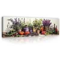 Wallarena Leinwandbild Abstrakt Modern Wandbild Wohnzimmer 145×45 cm, Abstrakt, 145x45x3cm