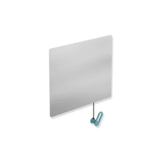 Hewi Kippspiegel 801.01.10055 600x540x6mm, mit Halter/Griff, aquablau