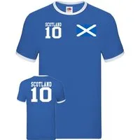Blondie & Brownie T-Shirt Herren Schottland Scotland Sport Trikot Fußball Meister EM Euro Mit Kontrastnaht