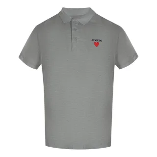 Moschino Poloshirt Mit Herzlogo, Grau