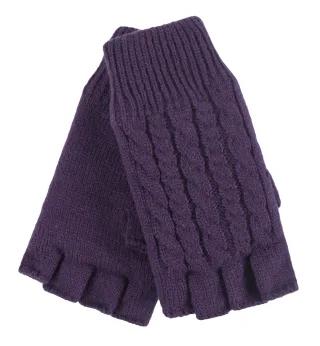 HEAT HOLDERS Damen Winter-Thermo-Fingerlose Handschuhe mit Zopfmuster