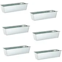 Geschenkestadl Blumenkasten Pflanzkästen Europalette 6er Set Metall oder Kunststoff Pflanztöpfe (Sparset, 6er Set), passend für Europaletten