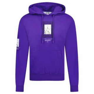 Off-White Paint Mirror Logo Slim Fit Lila Kapuzenpullover