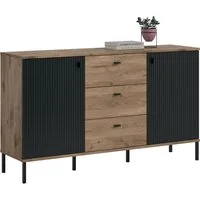 INOSIGN Sideboard TREVERK, Breite: 154 cm, hochwertige MDF-Front schwarz tiefzieh (1 St), Sideboard, Wohnzimmer, Esszimmer