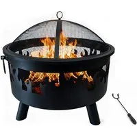 relaxdays Feuerschale mit Flammenmotiv