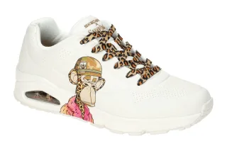 Skechers 251014/WHT UNO DR.BOMBAY Sneakers, Herrenschuhe wei? mit Affen-Druck
