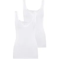 Schiesser Unterhemd Cotton Essentials (2er-Pack) mit zwei unterschiedlichen Batist-Stickerei-Motiven