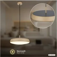 Briloner Leuchten LED Pendelleuchte Hängelampe Design Pendelleuchte 1-flammig Wohnzimmer Esszimmer, LED fest integriert, 3000K - Warmweiß, 35x120 cm, Esszimmer, Esstisch, Wohnzimmer, Schlafzimmer