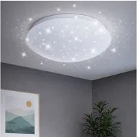 V-TAC LED Deckenleuchte, LED-Leuchtmittel fest verbaut, Tageslichtweiß, LED Deckenlampe Schlafzimmerleuchte kaltweiß Sterneneffekt