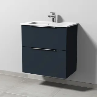 Sanipa 3way Waschtischunterbau zu Duravit ME by Starck Waschtisch mit 2 Auszügen, Marine-Matt UP7221R