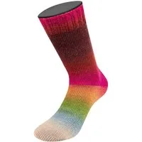 LANA GROSSA MEILENWEIT 100 COLOR MIX SPARKS Häkelwolle, 400 m (100 Gramm), 4-fädige Merino - Sockenwolle mit Lurexfaden
