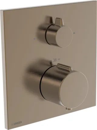 Hansa FM-Set f. zwei Abgänge HANSAEASYTHERM, 8114 Rosette eckig Bronze gebürstet, 8114926281 8114926281