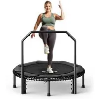 BCAN Fitnesstrampolin 48“ Rebounder-Trampolin für Erwachsene, 226 kg Tragkraft, Ø 122 cm, (1 tlg), Bungee-Seilen, Verstellbarer Griff, stabil, leise, Innen/außen