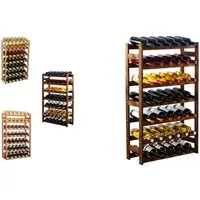 Modo24 Weinregal Flaschenregal Holzregal Flaschenständer Varianten 12 bis 91 Flaschen, RW1 Getränkeregal, 3 Farben, FSC Holz Nachhaltig