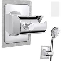 AFKSMILE Brausehalter Verstellbarer Duschkopfhalter mit stark haftendem Klebepad Ohne Bohren, Wandhalterung für Duschkopf, Tragkraft max. 5 kg, Wasserdicht