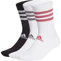 adidas Performance Sportsocken Crew Glam 3-Streifen Glitter schwarz/weiss/pink - 3 Paar
