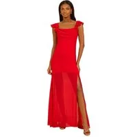 LIPSY Maxikleid Maxikleid mit Rüschenärmeln, Regular (1-tlg)