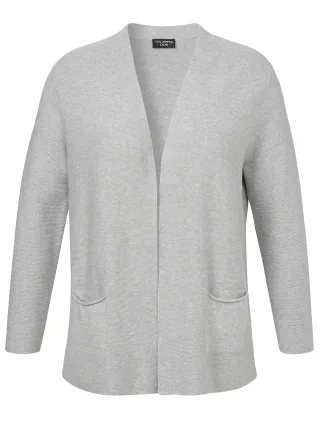 VIA APPIA DUE - Jacke offen 1/1 Arm Struktur silber melange - Gr. - 48