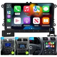 A-Sure Android 15 Carplay GPS Navi Für VW Golf 5 6 Passat Touran Caddy Jetta Autoradio (Digitalradio (DAB), RDS, FM, AM, 1280*720 Screen/4-Core CPU/2+64G/9 Zoll)