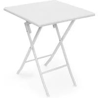 relaxdays Klapptisch Gartentisch klappbar BASTIAN, Weiß