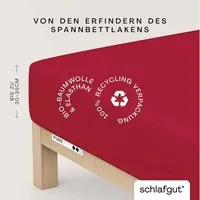Schlafgut Spannbettlaken PURE Bio-Baumwolle mit Elasthan, 170 g/m², Bettlaken, Spannbetttuch, Jersey, Gummizug: rundum, (1 Stück), PREMIUM Laken für Matratzen bis 30cm Höhe, dehnbar blickdicht, straff