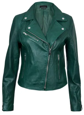 Klassische Damen-Brando-Bikerjacke aus Leder in Loughton