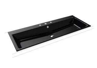 Kaldewei Einbauwaschtisch Puro, Modell 3169 mit Überlauf 1200x460, 907106013701 907106013701