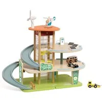Classic World Spiel-Parkhaus Classic World - Parkhaus Modern - 55x30x46,2cm - ab 3 Jahre (Set inklusive Heli, Ladestation, Windrad, Solarzellen und 3 Autos)