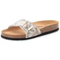 Tamaris TAMARIS Damen Pantolette 1-27520-42-492 BEIGE/SNAKE Pantolette