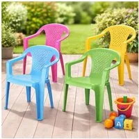 Progarden Kinderstuhl Kunststoff Kinder 52 cm Bunt 4 er Set (Set, 4 St), 4er Set, Gartenstuhl, Stuhl, Stapelbar, Kunststoff