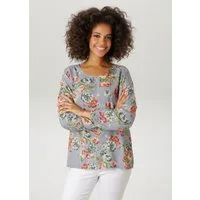 Aniston CASUAL Schlupfbluse mit farbenfrohen Blumendruck - jedes Teil ein Unikat