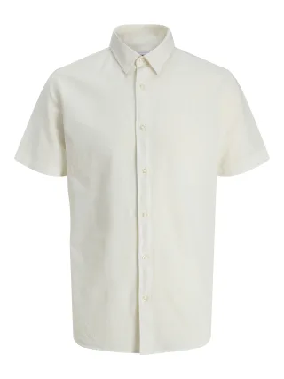 JACK&JONES - JJEBREEZE LINEN BLEND SHIRT S/S SN JNR White - Gr. - 140