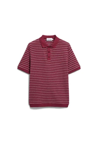 Armedangels - MAARIO KNITTED POLOSHIRT velvet red-moonlit lilac - Gr. - S