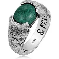 HAZE & GLORY Fingerring Herren Liberty - Afrikanischer Türkis 925 Silber