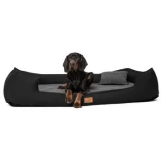 Tierlando ® Nonplusultra LINUS orthopädisches Hundebett Visco PLUS Kunstleder schwarz 1,1 m, 25 cm, 90 cm
