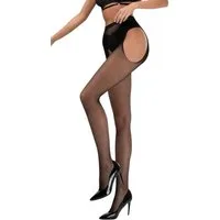 Elegant Love Ouvert Strumpfhose Halterlose Dessous-Strümpfe – Netzstrümpfe im stilvollen Design Elegante Damen-Stockings mit offenem Schritt, S–XL